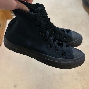 All black converse shoes in size 7.5 women’s